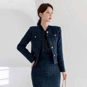 [시크라인] 베르낭 골드버튼 블링 트위드 셋업 자켓