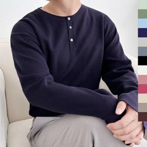 남자 헨리넥 기본 라운드 니트 DM-KN-QCHE1013M-네이비