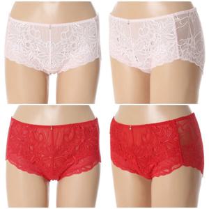 [비비안(언더웨어)][사각팬티]화려한 캐미컬자수 반사각타입 망사팬티 BP955AL