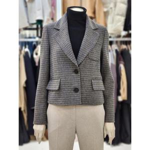 SOUP 세이브존07 테일러드 체크 크롭 자켓 OA2JKQ3