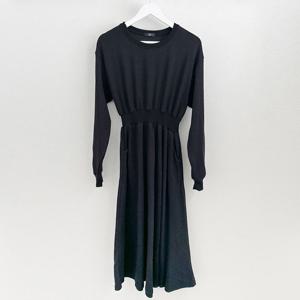 국산 여성 밴딩 등원룩 데일리 면 롱원피스 ARA-WDR-3021-블랙