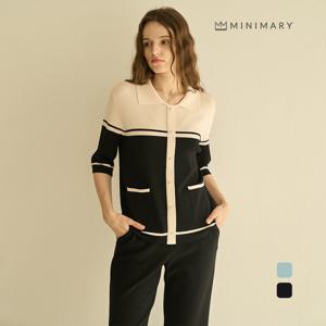 [미니마리] 배색7부카라가디건 (MM41CD12)