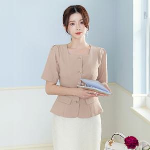 [시크라인] 아베니 스퀘어 핀턱 소매 페플럼 블라우스