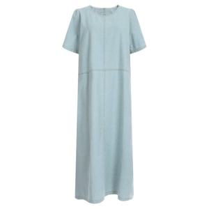 샵앤) 여성 라운드 일자 반팔 연청 롱원피스 JL-WDR-0942-연청