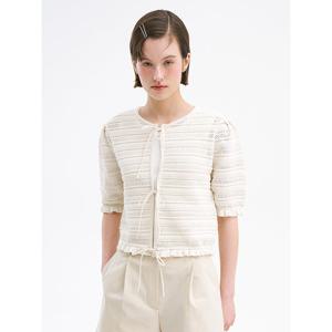 [올리브데올리브]리본매듭 프릴 가디건 (OK4MD451)