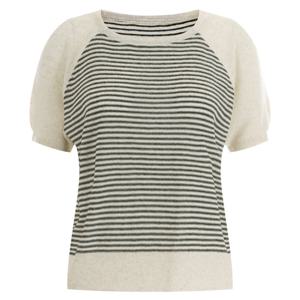 샵앤) 단가라 라운드 여성 반팔 니트티 PIC-WKN-11987-베이지