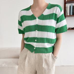 샵앤) 국산 여름 여성 반팔 니트가디건 21DS-WCD-3242-화이트