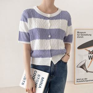 샵앤) 국산 단가라 여성 반팔 니트 가디건 21DS-WCD-3243-화이트