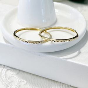 미니골드 14k 블링 컷팅 링귀걸이  ECPM4130