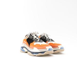 발렌시아가 남성 트리플 S 로우탑 스니커즈 ORANGE BLUE 541640