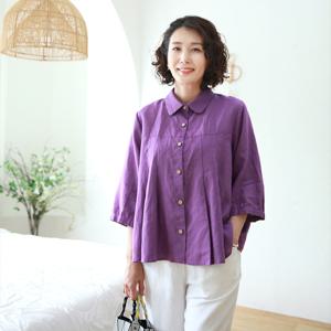 [쉬즈마담]T57153 통플레어 벌룬소매 마남방 40대 엄마옷