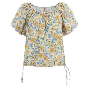 샵앤) 235플라워 스트링 안감셔링 블라우스MSE-WBL-12107-옐로우