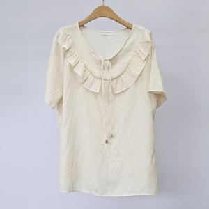 빅사이즈 407 비비프릴반팔블라우스 DNBS242