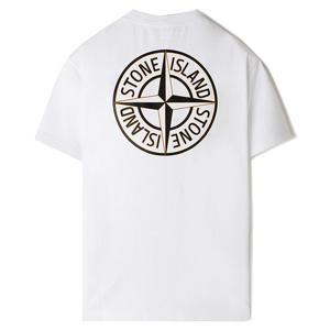 24FW 스톤 백 로고 프린팅 반팔티 화이트 81152NS81 V0001