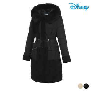 [디즈니골프]여성 페이크퍼 덕다운 후드 롱 패딩 점퍼 DK4LJP032