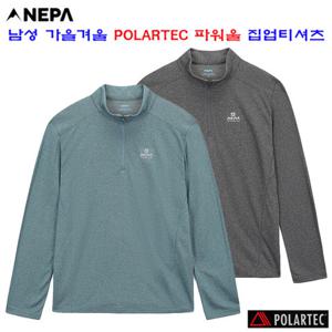 [네파][티셔츠 등산티셔츠](7K55422) 남성 가을겨울 폴라텍 파워울 긴팔 집업티셔츠