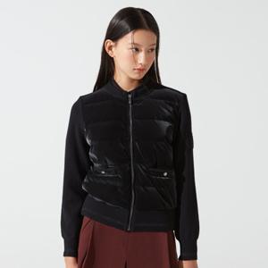 [먼싱웨어][40%OFF] 여성_라운드넥 다운 하이브리드 스웨터 블랙(MP422LSJO2)