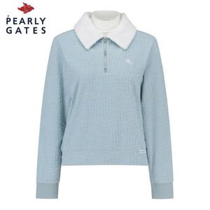 [파리게이츠] 여성 레이어드 덤블 카라 패턴 반집업 티셔츠