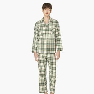 BYC 순면 선염 면기모 남자 긴팔 잠옷 파자마 상하세트 NCG1135