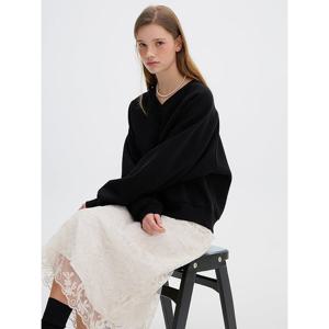 [올리브데올리브]V넥 본딩 오버핏 스웨트셔츠(OH4WE980)