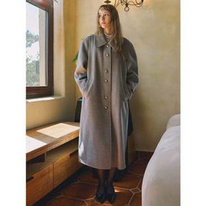 [올리브데올리브] 둥근 소매 싱글 롱 핸드메이드 코트 (OW4WHA560)