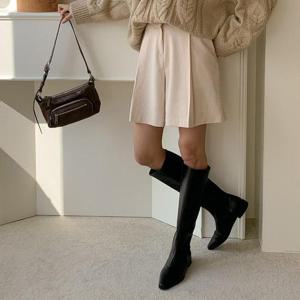 빅사이즈 411 럭스밴딩짝골지반바지 DLTT136