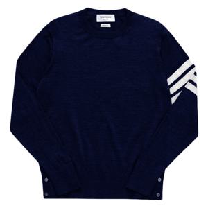 톰브라운 파인 메리노 4바 크루넥 풀오버 네이비 MKA002A Y1014 415