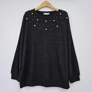 빅사이즈 411 볼륨진주장식라운드티 DOLT160