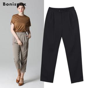 보니스팍스 일자핏 투턱 뒷밴딩 팬츠