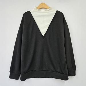 빅사이즈 411 배색딥브이폴라넥티 DNBT186