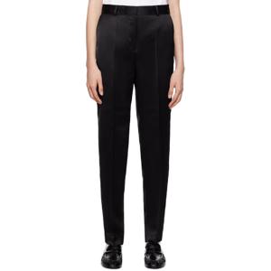 25 FW 토템 여성 블랙 로우라이즈 새틴 슬랙스 242771F087012