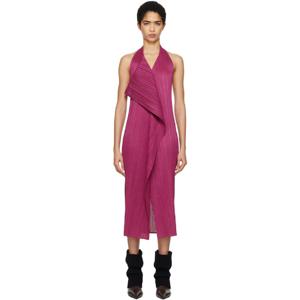 25 FW 이세이미야케 여성 핑크 먼슬리 컬러 노벰버 맥시 드레스 251941F055003