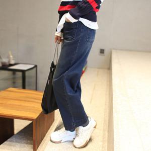 [쉬즈마담]P91917 사각포켓 히든밴딩버튼 기모청바지 엄마옷