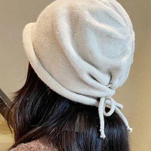 [라일리] Rly 무지 돌돌말이 니트 비니 모자 ST241113