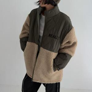 빅사이즈 411 콜링집업양털배색자켓 DPOT349