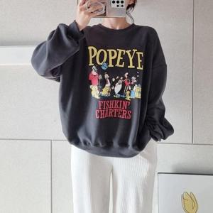 빅사이즈 412 챕터프린팅기모맨투맨 DNST356