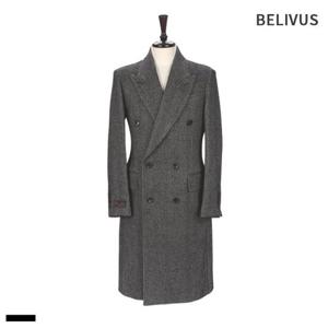 빌리버스 남성 울혼방 헤링본 롱코트 정장 더블 겨울 롱 아우터 BVOT152