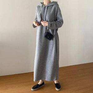 빅사이즈 412 캐주얼스플릿기모원피스 DRAQ354