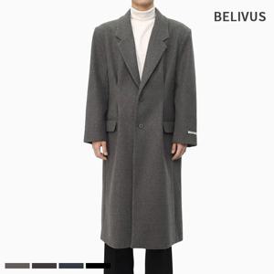 [빌리버스]빌리버스 남자 울 혼방 정장 핀턱 싱글 코트 BYM004