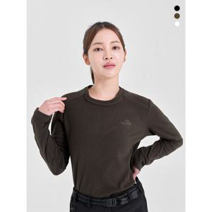 [마운틴벨리]겨울 소프트 여성용 양면 기모 라운드 절개 티셔츠