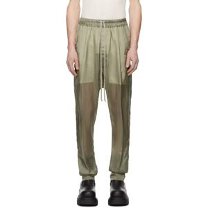 25 FW 릭오웬스 남성 그린 할리우드 드로우스트링 롱 슬랙스 251232M191028