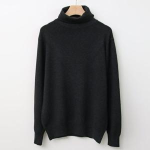 샵앤) 여성 터틀넥 V 부분골지 베이직 니트 DGB-WKN-4076-블랙