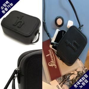 [헤지스핸드백] 블랙패치 소가죽 카메라백 HIBA5E241BK
