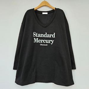 빅사이즈 501 스탠나염루즈핏브이넥티 DRAT559