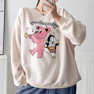 빅사이즈 412 곰돌이루즈나염맨투맨티 DMAT606