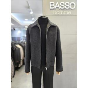 바쏘옴므 세이브존03 바쏘24F/W 차콜그레이 울블렌드핸드메이드 모직 블루종점퍼 WSAGY4UA53ACHA