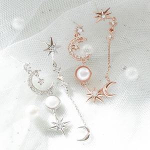 (폭스타일)(은침) 데이 앤 나잇 언발 귀걸이