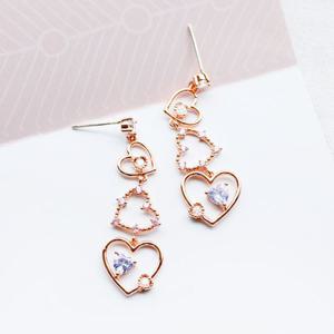(폭스타일)(은침) 마리나 하트 드롭 귀걸이
