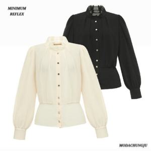 [미니멈]MD 프릴넥 크롭 블루종 블라우스 MD MYDGWB0890 M_CJ