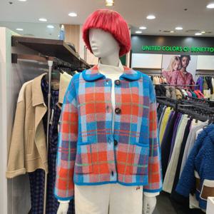 [베네통]체크자카드가디건(BAKC56361)_DG